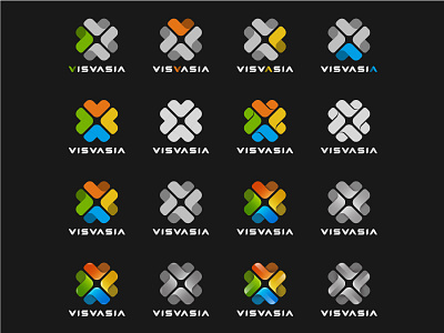 VISVASIA 4 colors 4 directions 4 elements 4 seasons brand color colorful colors icon logo mark symbol