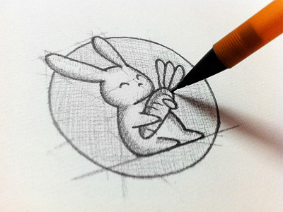 HOPPY LOGO SKETCH branding drawing grayscale line logo pencil process sketch