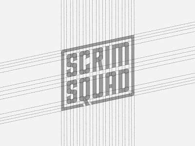 SCRIM SQUAD LOGO STRUCTURE branding grayscale grid line logo process space structure type typography