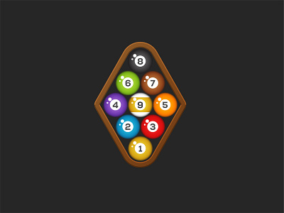 9 BALL POOL billiards illustration