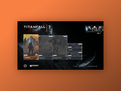 Titanfall 3 Menu - UI Concept concept gaming interface titanfall ui ui concept ui design uidesign videogames xboxone