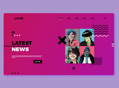 Gorillaz - UI/UX Design gorillaz interface ui ui design uidesign uiux user interface ux web web design webdesign website