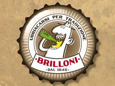 Brilloni Beer beer cartoon drunk illustration illustrator italian photoshop retro stopper vintage