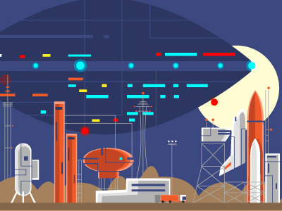 Space Station close encounters illustration nasa space spaceship stars station ufo vector