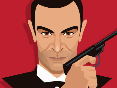 007 007 bond cinema espionage illustration james bond movie sean connery secret agent vector