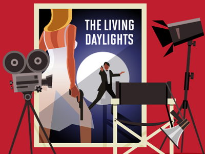 The Living Daylights 007 daylights illustration living movie poster secret agent vector