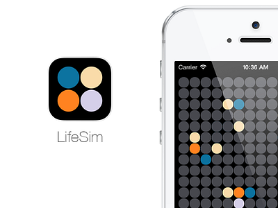 LifeSim for iPhone app circle flat icon iphone round simple white