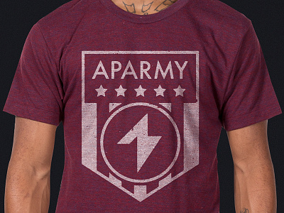 "APARMY" - Audio Poets T-Shirt apparel army audio poets badge band electric bolt logo merch military shirt stars stripes