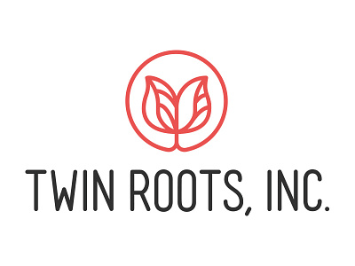 Twin Roots, Inc. Logo consultant leaves logo minimal roots software developer twin twin roots writer