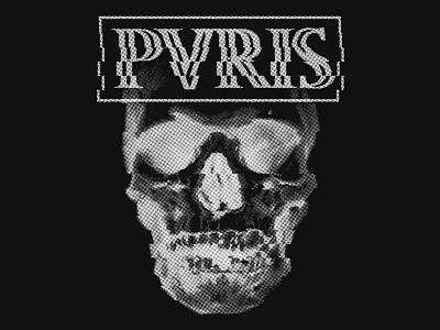 PVRIS / Skull Glitch band merch glitch halftone logo merch music pvris skull white noise