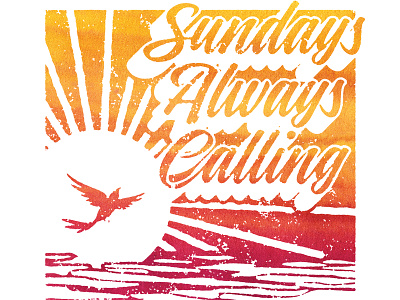 Sundays Always Calling / Lake Sunset band bird chill indie lake merch music sunday sunset t shirt watercolor