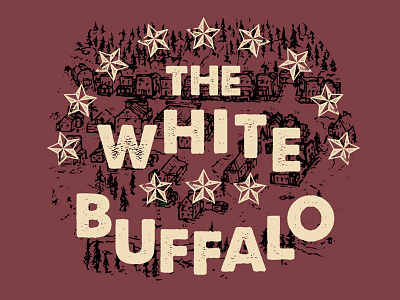 The White Buffalo / Western Stamp apparel band merch music stamp stars the white buffalo vintage western