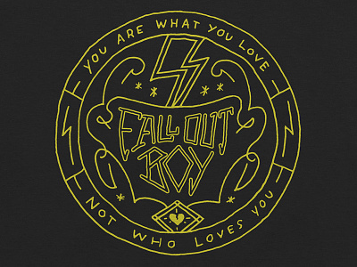Fall Out Boy / You Are What You Love apparel broken heart doodle fall out boy hand drawn logotype love merch music punk seal t shirt