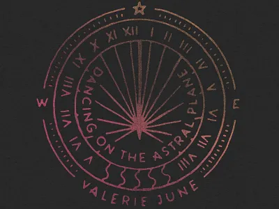 Valerie June / "Astral Plane" Sundial apparel astral compass cosmic hand drawn lettering music sundial t shirt valerie june