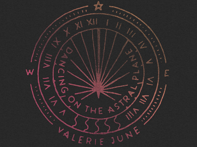Valerie June / "Astral Plane" Sundial apparel astral compass cosmic hand drawn lettering music sundial t shirt valerie june
