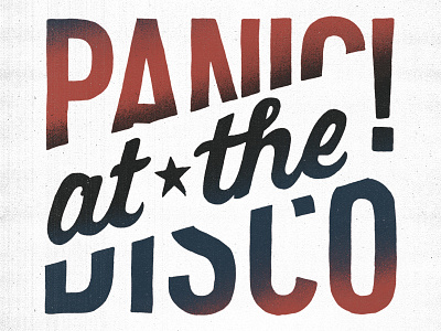 Panic! at the Disco / Slice Stripe Tee apparel band merch gradient hand lettered lettering merch music panic at the disco patd spray t shirt