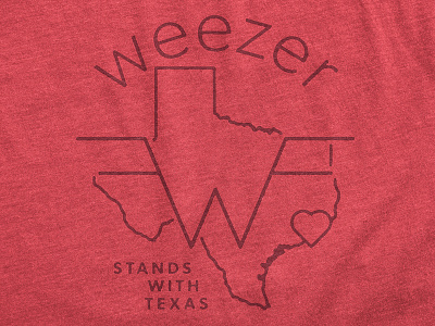 Weezer / Hurricane Harvey Relief Tee apparel band merch harvey hurricane love merch monoline relief t shirt vintage weezer