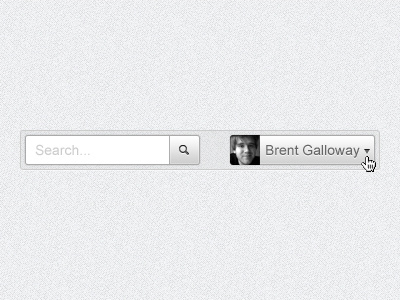 Search + Account Bar account avatar bar brent chrome crisp cursor galloway icon pixel search silver texture