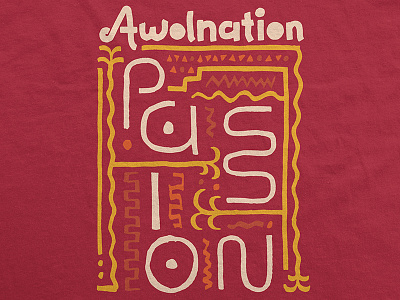 Awolnation / Passion Glyph T-Shirt apparel awolnation brush glyph here come the runts merch passion southwest t shirt tribal