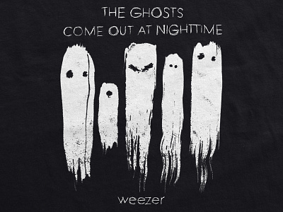 Weezer / The Ghosts Come Out At Nighttime brush ghosts grunge horror merch music pacific daydream scratchy shirt t-shirt weezer