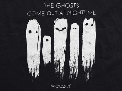 Weezer / The Ghosts Come Out At Nighttime brush ghosts grunge horror merch music pacific daydream scratchy shirt t shirt weezer