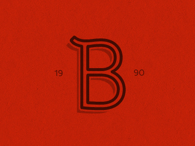 B is for Brent #2 b brent initial letter minimal noise practice red texture typography