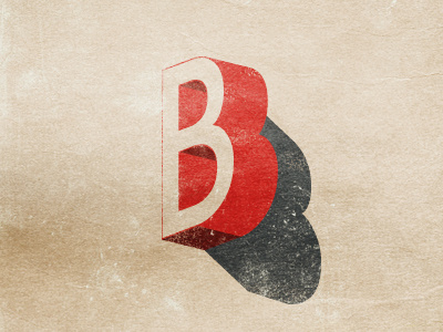 B is for Brent #6 3d b brent depth grunge letter old paper red shadow texture type typography vintage