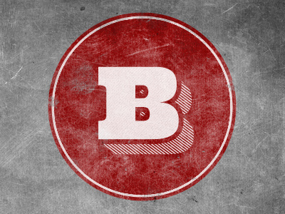 B is for Brent #7 3d b badge brent grunge letter metal red scratched texture type typography