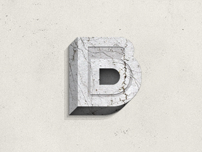 B is for Brent #9 3d b brent concrete crack depth grunge realism rock shadow texture type typography