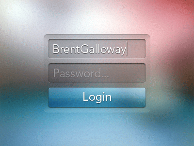 Colorful Login [Gif] brent colorful depth field form galloway gif glass login noise text