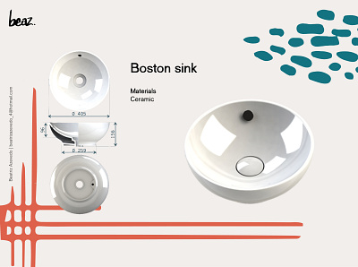 Boston color design graphic design product product design render sink