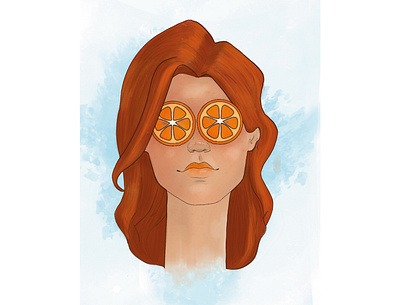 Spring art color design digital digital art girl icon illustration illustrator orange oranges procreate sketch spring vector