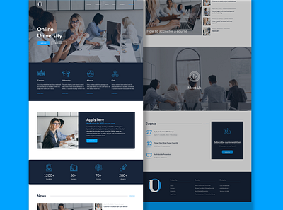 Online University color design graphic design online school ui ux webdesign