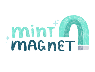 Mint Magnet Logo branding design digital illustration hand drawn hand drawn illustration hand drawn type logo logo design personal branding shopping