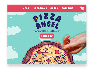 Pizza Angel Home Page branding branding and identity digital illustration food illustration pizza rebound webpage