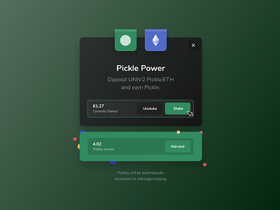 Pickle Farming cryptocurrency ui