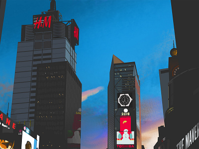 New York design digital illustration illustration new yourk photoshop time square