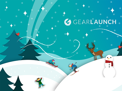 Gearlaunch Facebook Winter Illustration design facebook illustration logo vector