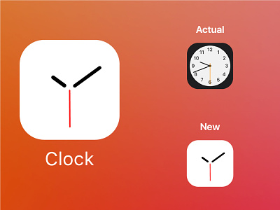 Clock Icon Redesign Concept app apple clock design flat icon illustration illustrator ios iphone minimal minimalistic modern new simple ui ux vector