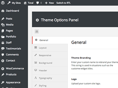 WordPress 3.8 Theme Options Panel