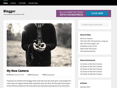 Blogger Free WordPress Theme WIP