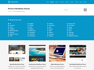 WPExplorer Redesign design filter gallery website wordpress