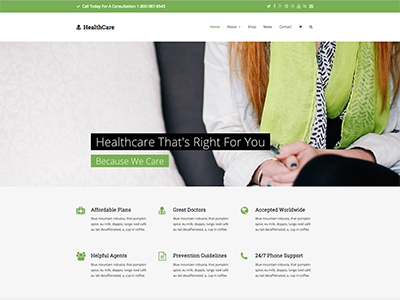 Healthcare Total WordPress Theme Demo business corporate green health healthcare template templates theme themes website wordpress