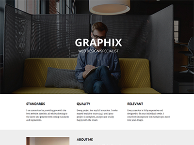 Graphix Resume Total WordPress Theme Demo clean minimal modern personal resume single page templates theme themes website white wordpress