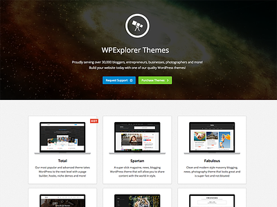 WPExplorer Themes Landing Page