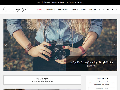 Chic WordPress Blog & Shop Theme blog clean ecommerce modern shop templates theme website woocommerce wordpress