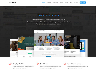 Samus Total WordPress Theme Demo business clean corporate homepage light marketing minimal seo templates themes website wordpress