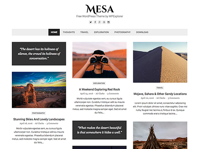 Mesa Free Masonry WordPress Theme