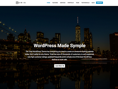 Paris WordPress Theme Demo business clean corporate modern single page templates theme themes website wordpress