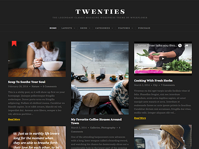 Twenties Dark Skin | Masonry Blog WordPress Theme